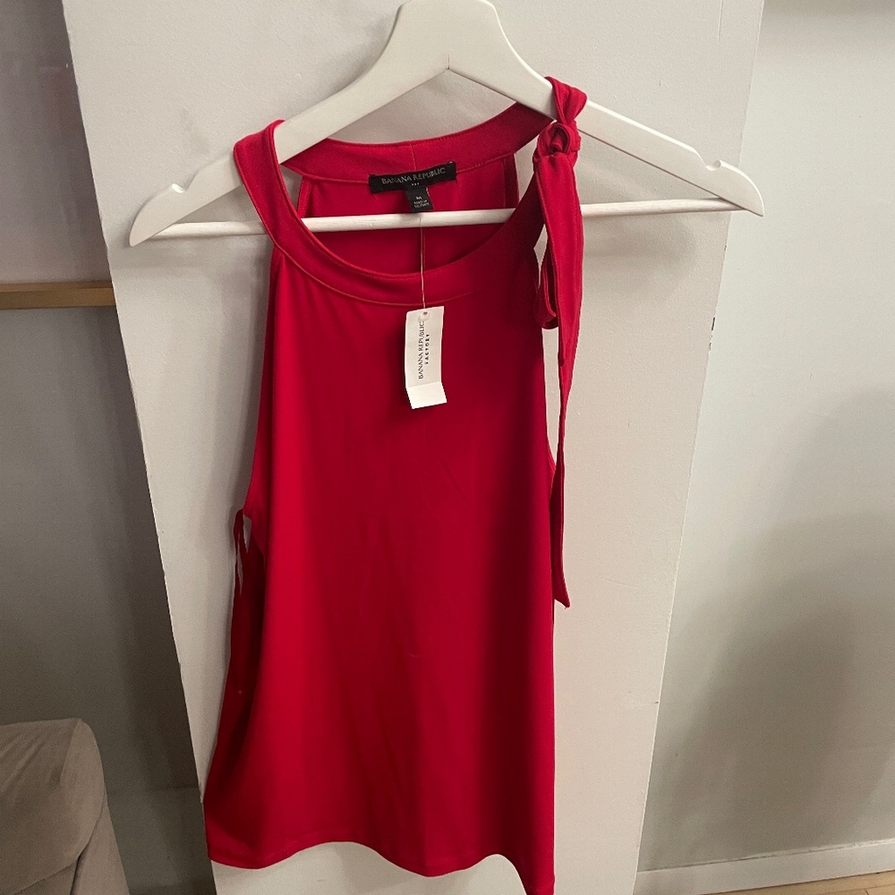Red Banana Republic halter with tie new size medium